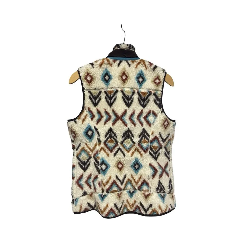Patagonia Retro X Fleece Vest Full Zip Deep Pile Aztec Southwestern Women Medium
